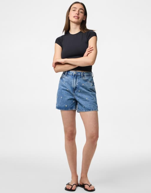 Pieces - Denim short in lichtblauw