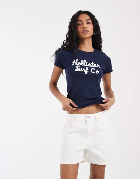 Pieces - Denim short met halfhoge taille in wit - view 1
