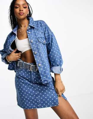 Slash Denim Mini Skirt