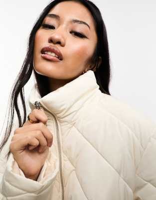 【BAON】[unisex] Anoko Color Matching Collar Quilted Jacket Quilted Jackets