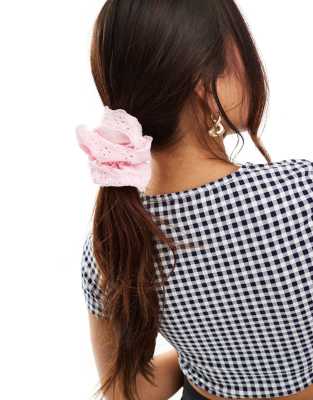 DOUBLE LAYERED MOHAIR SCRUNCHIE - BLUES, PINKS & PURPLES