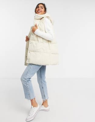 doudoune sans manche creme