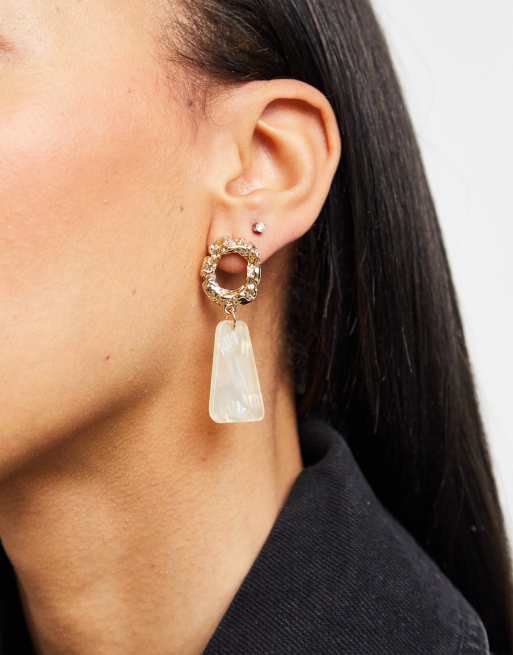 Brown store stone earrings