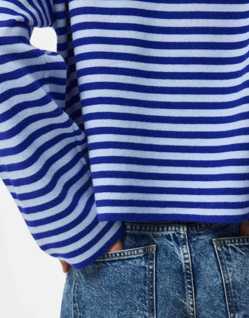 Pieces dzianinowy sweter w kolorze niebieskim, 5 z 6