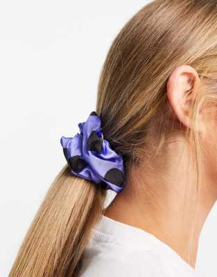 Pieces - Elastico per capelli blu a pois
