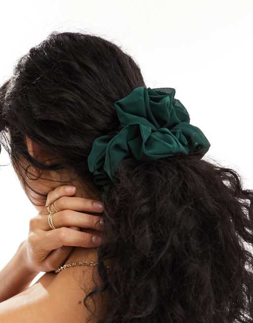 Pieces - Elastico per capelli oversize verde