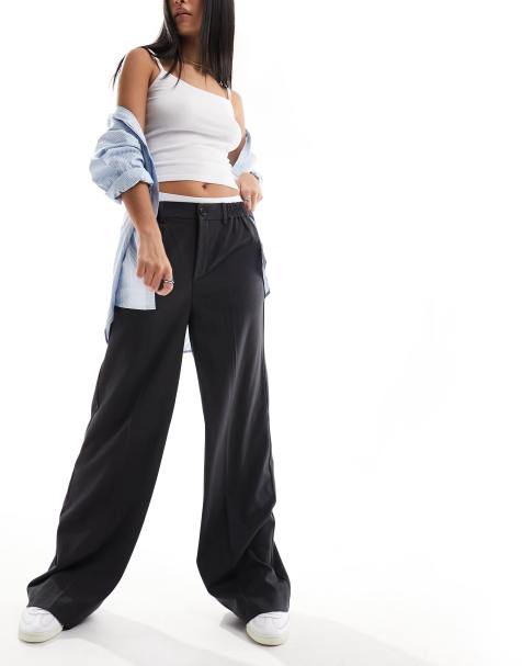 Pieces – Elegante Hose in Anthrazit mit weitem Schnitt - view 1
