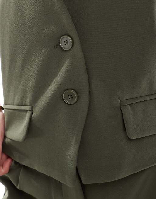 Pieces – Elegante Weste in Khaki, Kombiteil, 3 von 4