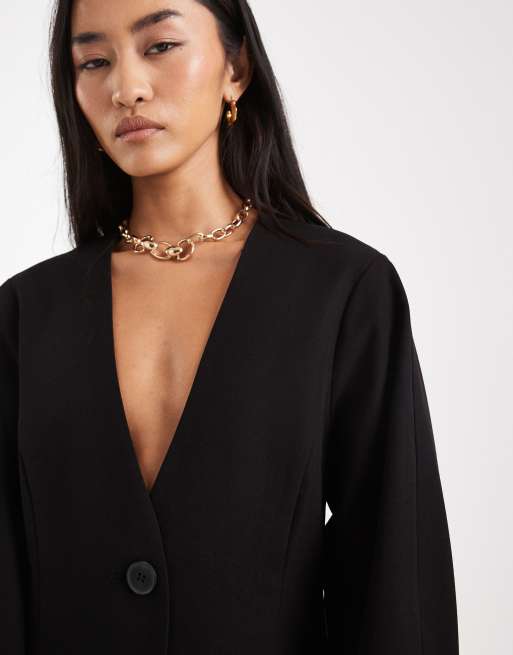 Pieces – Eleganter Blazer in Schwarz mit Struktur, 3 von 4