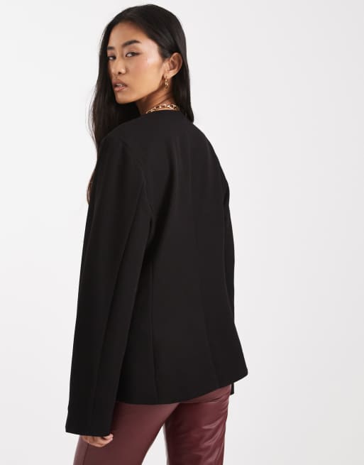 Pieces – Eleganter Blazer in Schwarz mit Struktur, 4 von 4