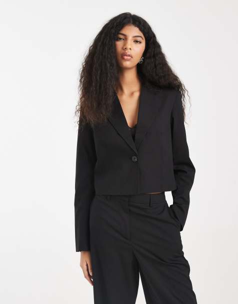 Pieces – Eleganter kurzer Blazer in Schwarz, Kombiteil - view 1