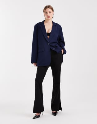 Pieces - Eleganter Oversize-Blazer in Marineblau