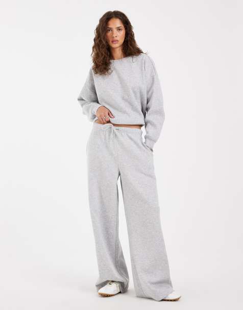 Pieces - Ensemble molletonné oversize - Gris clair chiné - view 1
