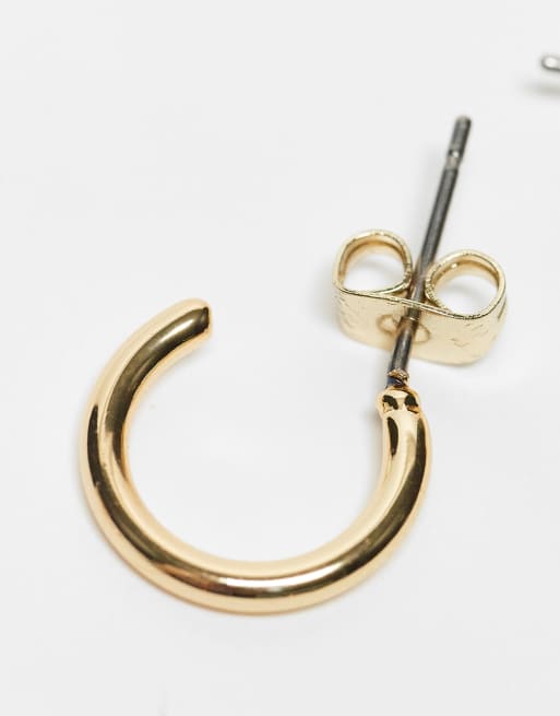 Pieces - Everyday - Set van 3 paar 18k vergulde huggie oorringen in goud, 4 van 4