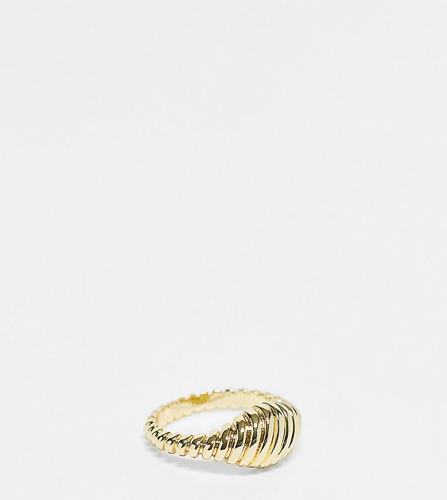 Pieces exclusive 18k plated chunky textured ring in gold