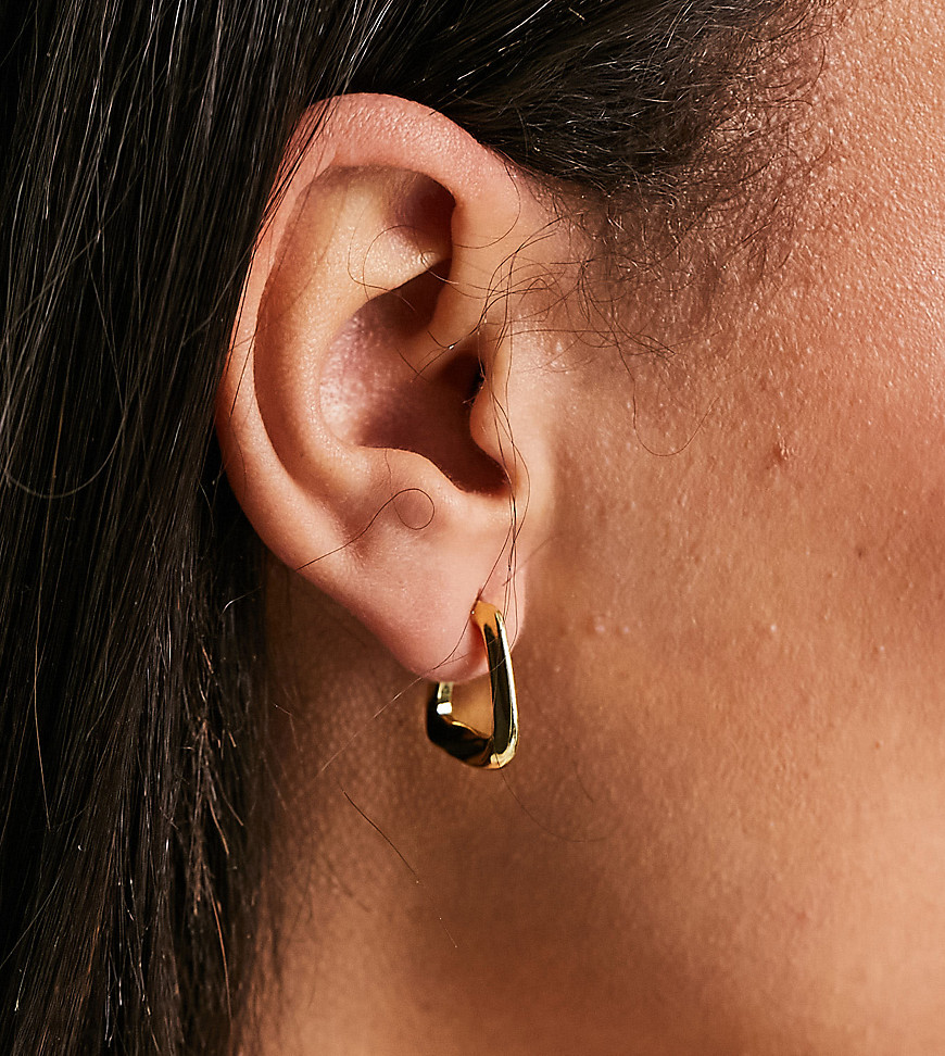 Exclusive 18k plated geometric hoops in gold