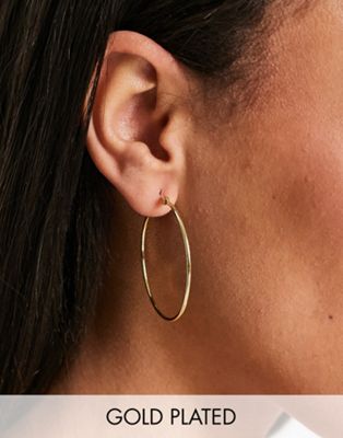 Pieces exclusive 18K plated large hoops in gold