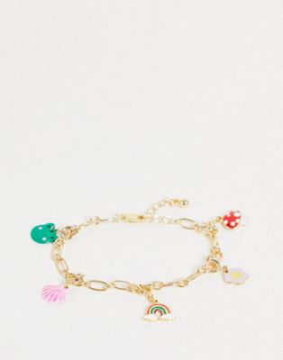 Pieces exclusive charm bracelet in gold