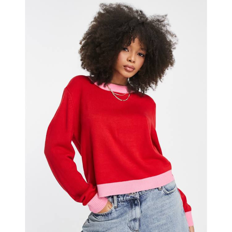 Pink and sales red jumper