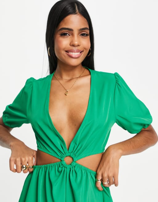 Bright green romper on sale