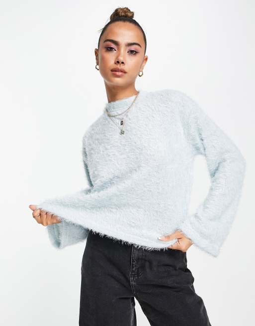 Pale blue fluffy clearance jumper