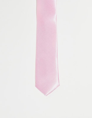 exclusive satin tie in pink