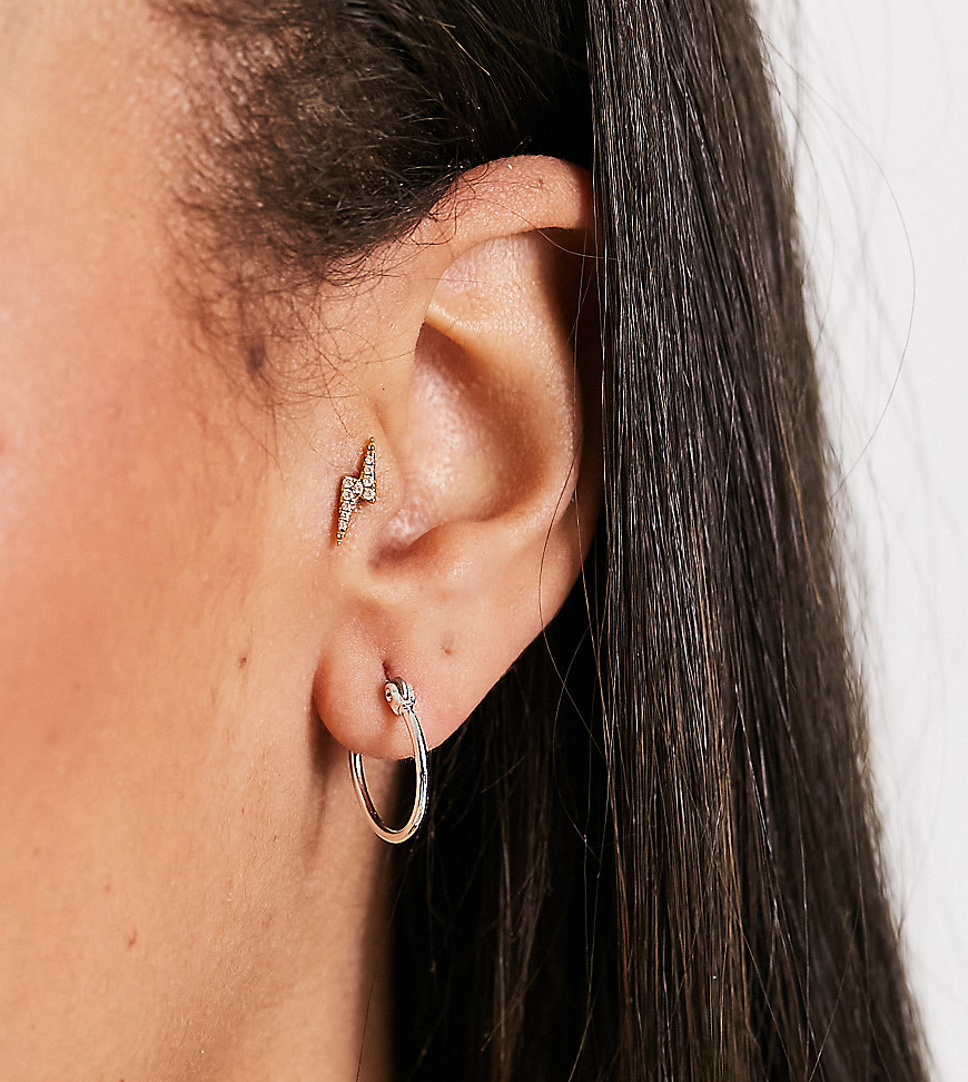 exclusive sterling silver small hoops in silver