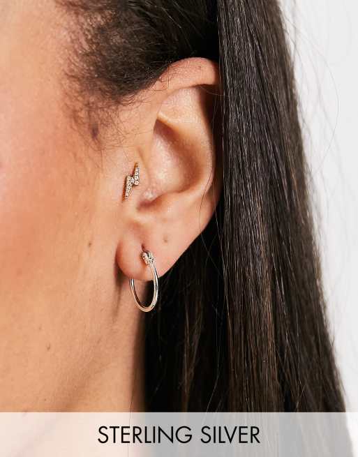 Sterling silver hot sale tiny hoops