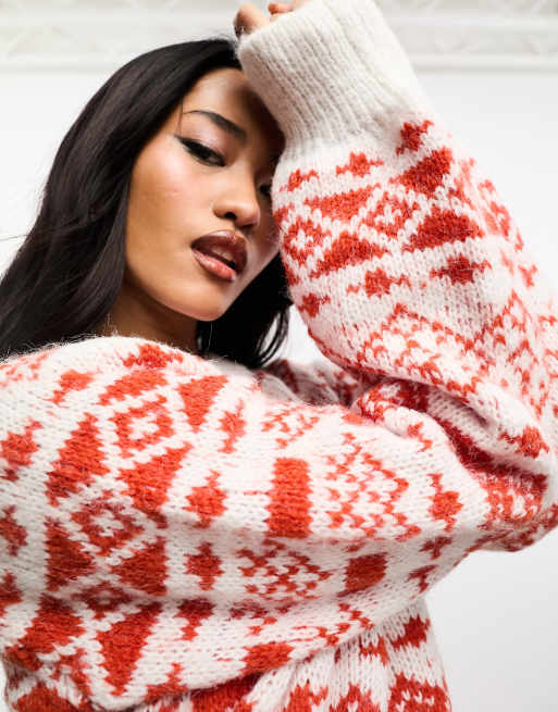 Fair isle hotsell sweater red