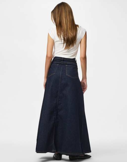 Pieces falda vaquera en denim azul oscuro, 2 de 7