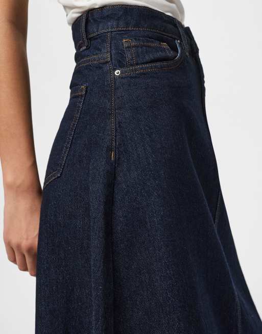 Pieces falda vaquera en denim azul oscuro, 4 de 7