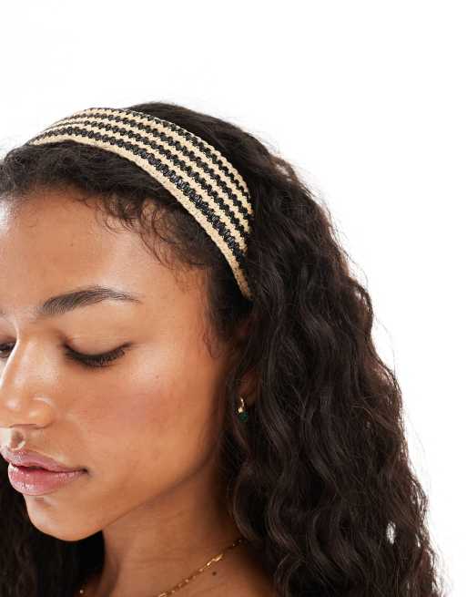 Pieces - Fascia nera e crema testurizzata a zig-zag, 2 di 3
