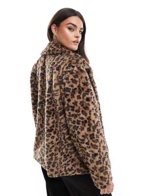 Pieces Faux Fur Jacket In Multi