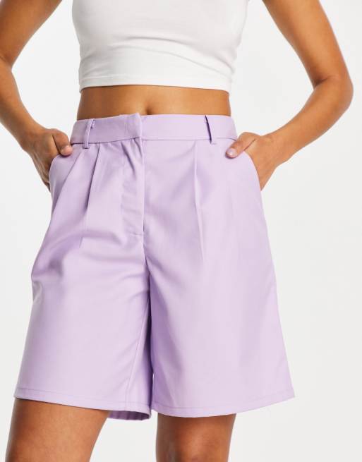 Pieces – Kombiteil aus Oversize-Blazer und Shorts in Flieder, 2 von 2
