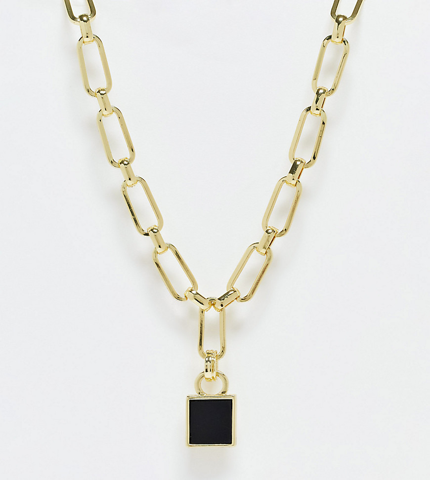 Pieces Fine 18k plated pendant chain necklace in gold