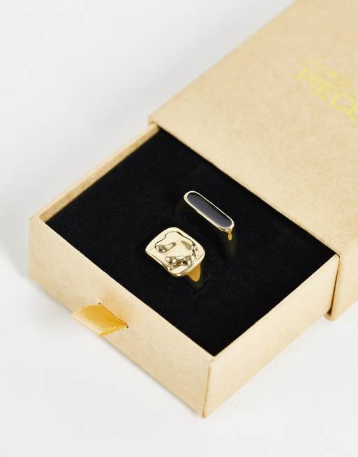 Pieces fine gold plated 2 pack rings