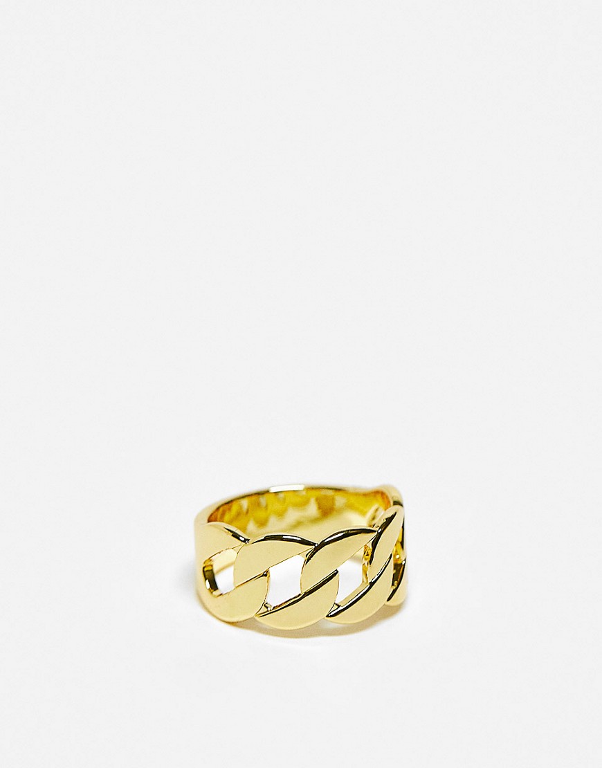 Pieces Fine gold plated chain ring in gold