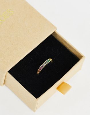 Pieces Fine gold plated rainbow stacking ring in gold