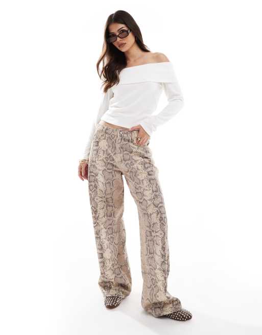 Pieces fine knit off the shoulder sweater in cream
