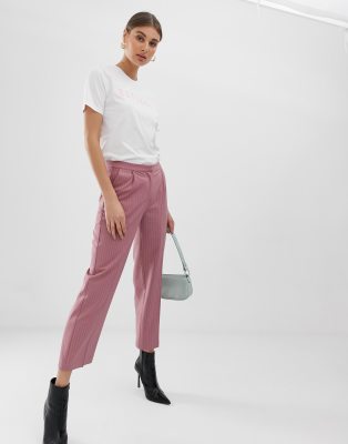 flared pinstripe trousers