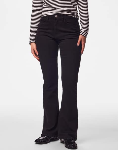 Pieces Flared Jeans in schwarzem Denim - view 1