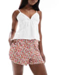 [Pieces] Pieces floaty shorts in orange ditsy XS ORANGE