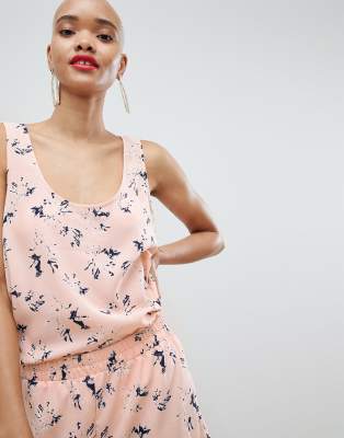 Pieces Floral Cami Top Two-Piece-Pink