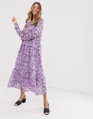 pieces floral maxi dress