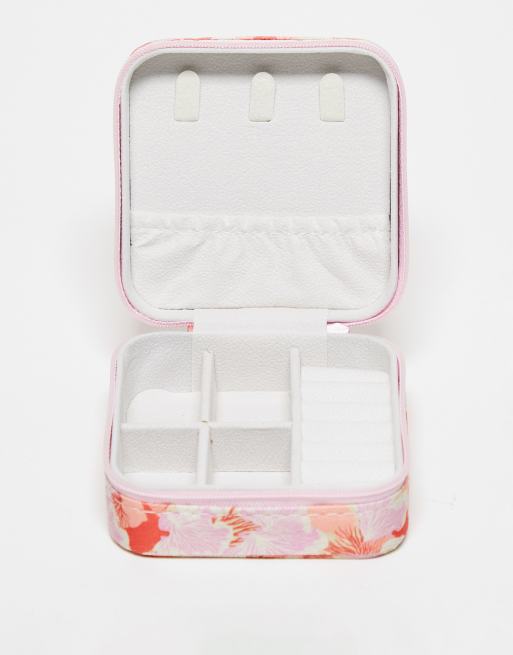 Pieces floral travel jewellery box in pink ASOS