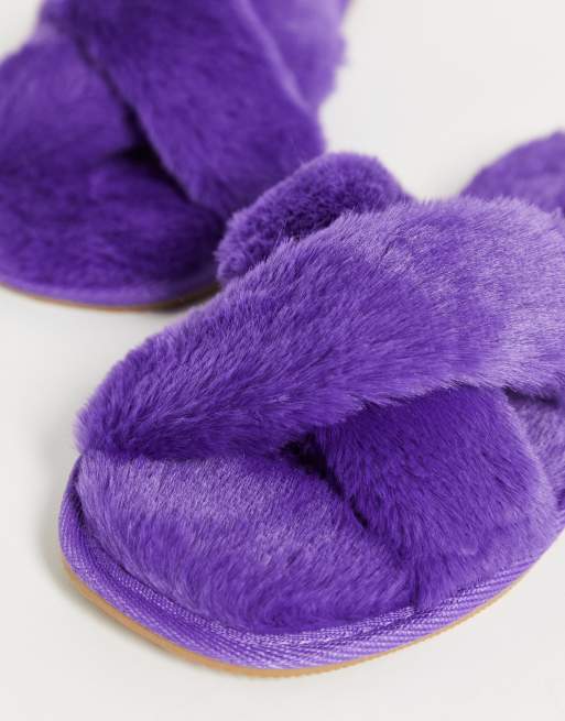 Lilac discount fluffy slippers