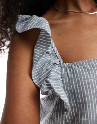 PIECES FLUTTER STRAPS TIERED CAMI MAXI DRESS 