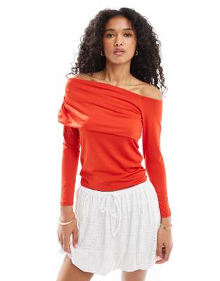PIECES FOLDOVER BARDOT TOP 