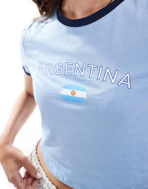 Pieces football baby t-shirt with Argentina graphic in light blue, 3 of 4