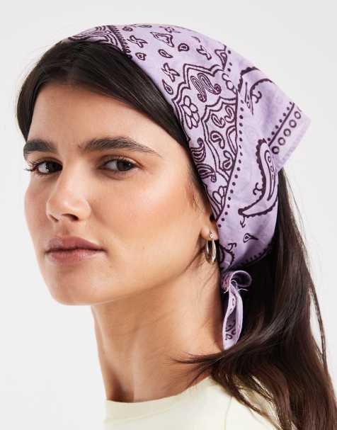 Pieces foulard al collo con stampa paisley lilla - view 1